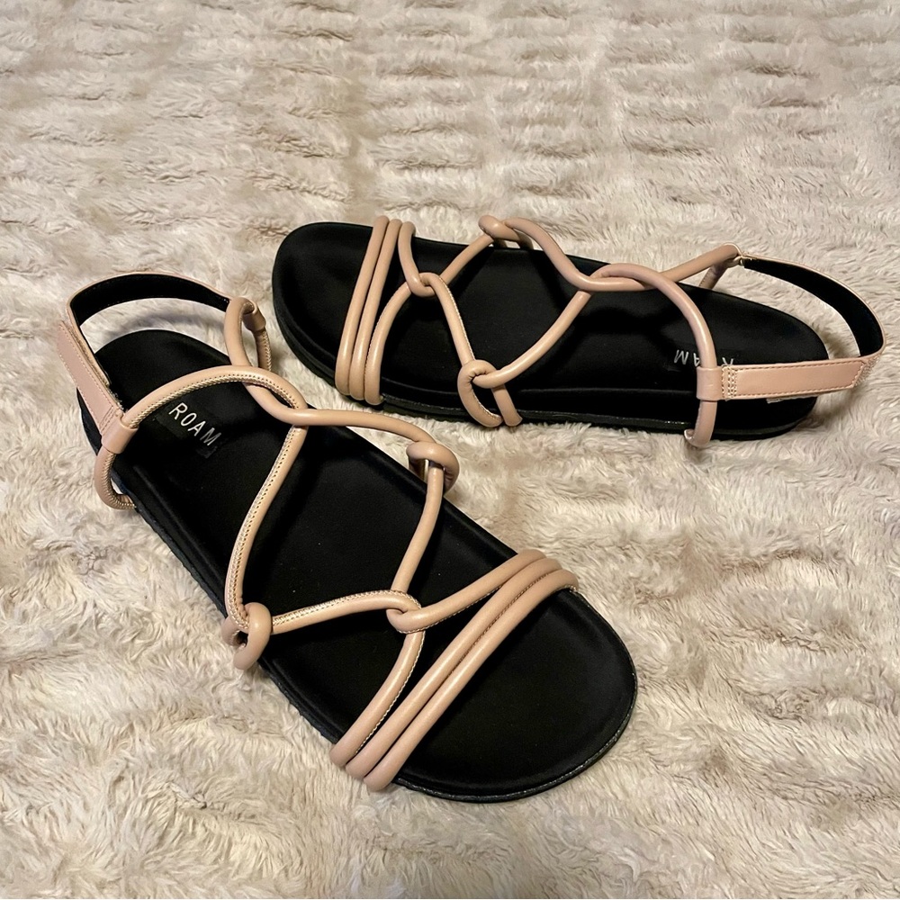 ROAM tan rope sandals with black sole; like new!; women’s size 11